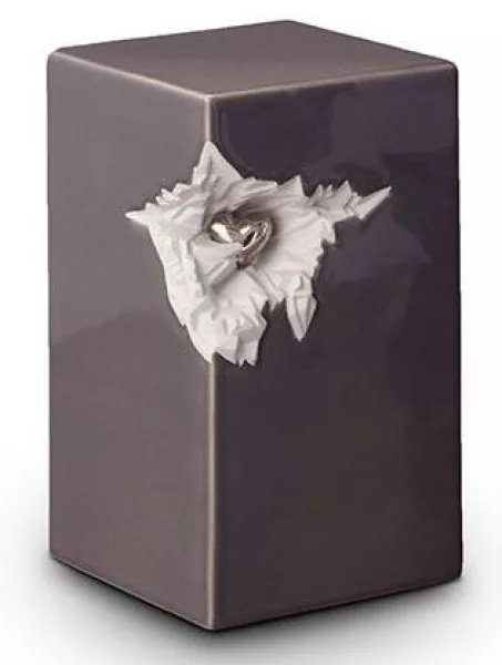 Keramikurne Block Herz, versch. Farben und Größen